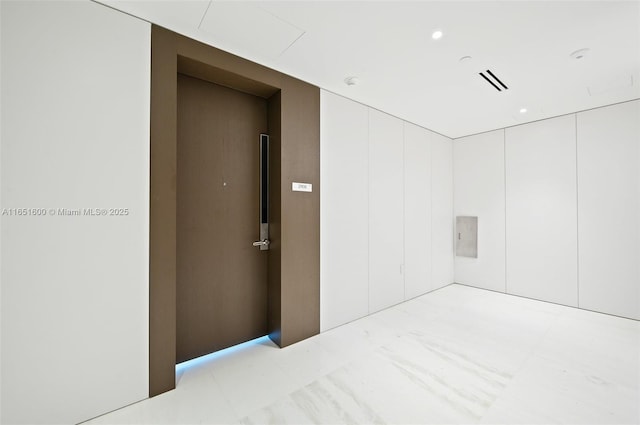 interior space featuring elevator