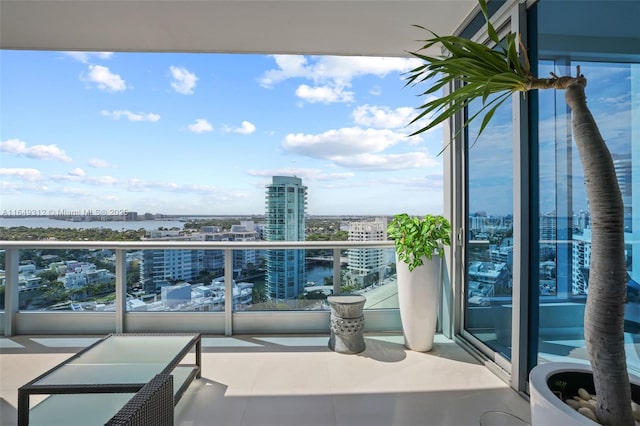 balcony featuring a city view