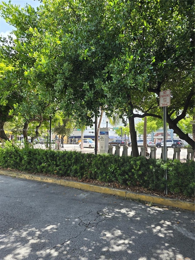 view of street featuring curbs
