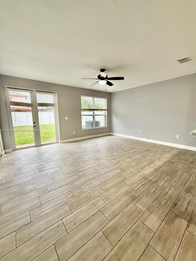 empty room featuring ceiling fan