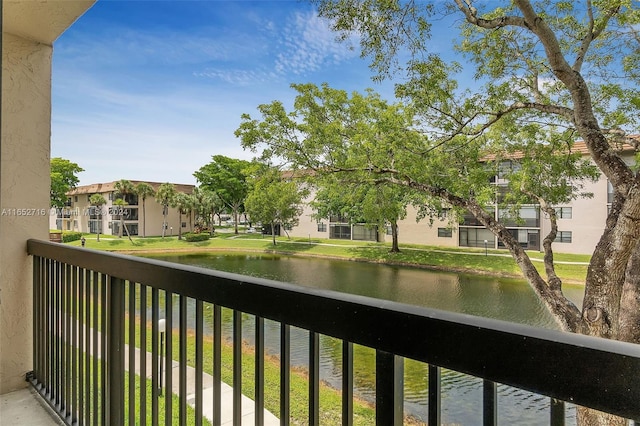 balcony with a water view