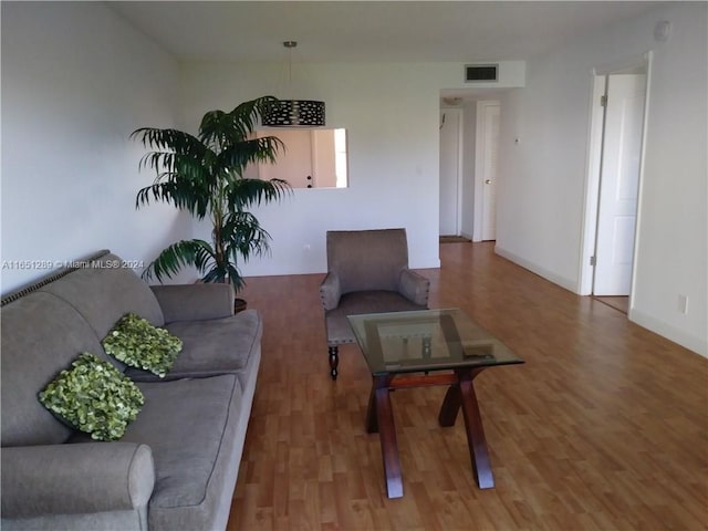 living room featuring hardwood / wood-style floors