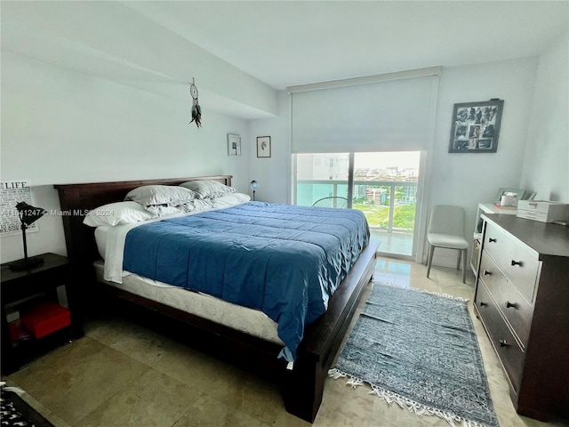 bedroom featuring access to outside