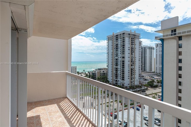 balcony with a water view