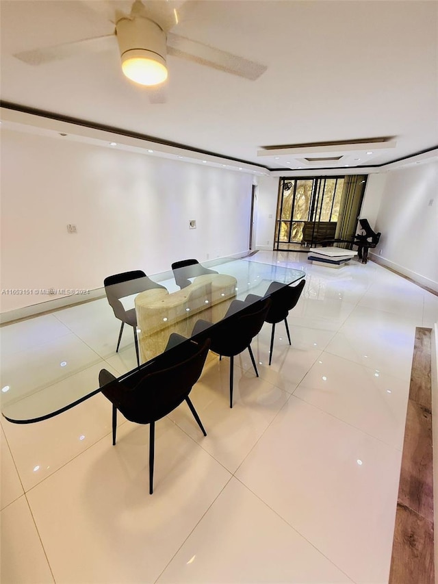 view of tiled dining room