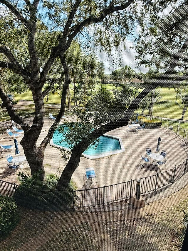 view of pool featuring a patio