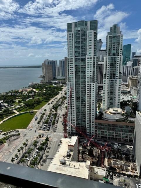 view of city with a water view