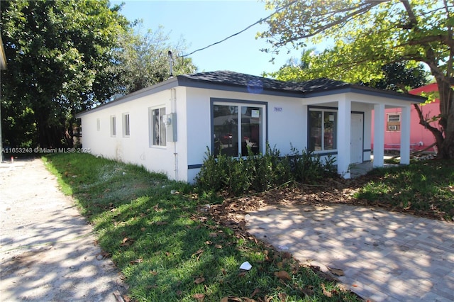 view of front of home with stucco siding