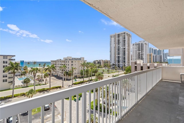 balcony with a water view