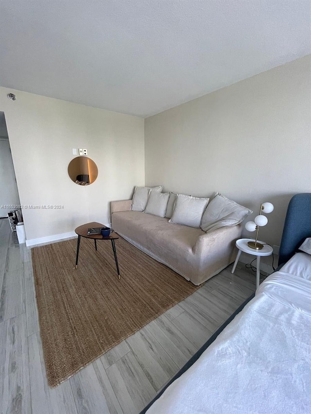 living room with wood-type flooring