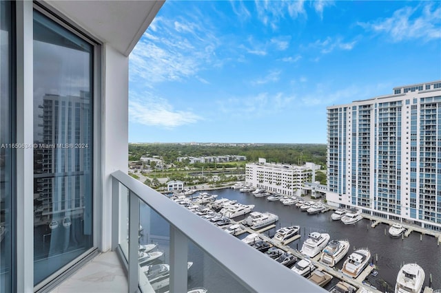 balcony with a water view