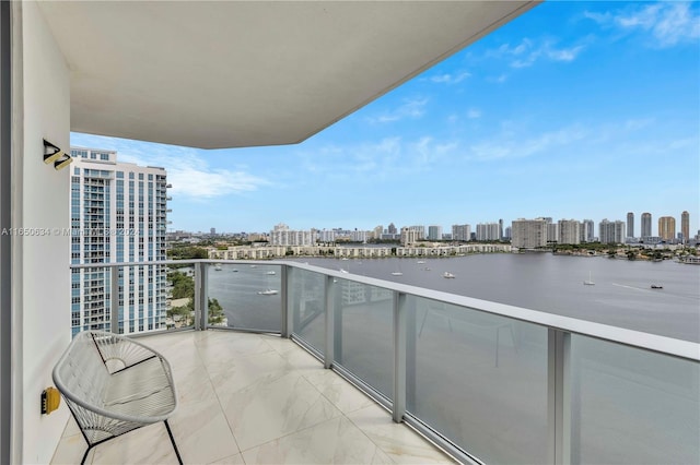 balcony with a water view