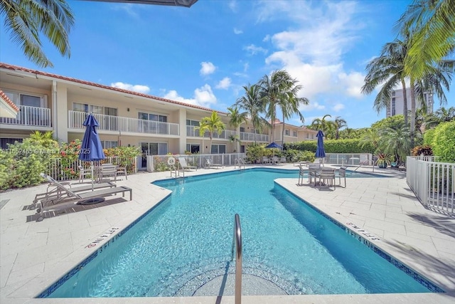 view of pool with a patio area