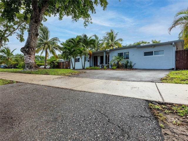 view of single story home