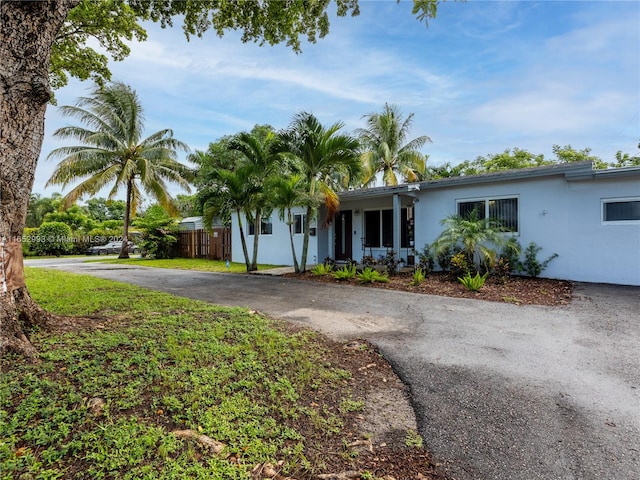 view of single story home