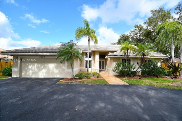 view of front of house with a garage