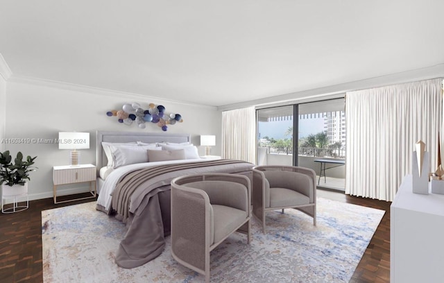 bedroom featuring ornamental molding