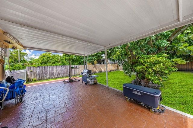 view of patio / terrace with a grill