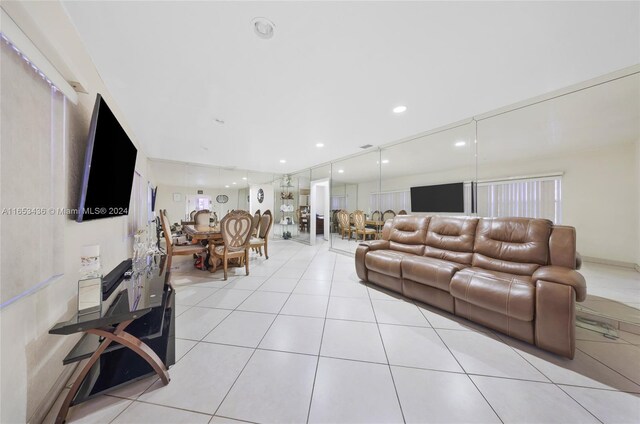 view of tiled living room