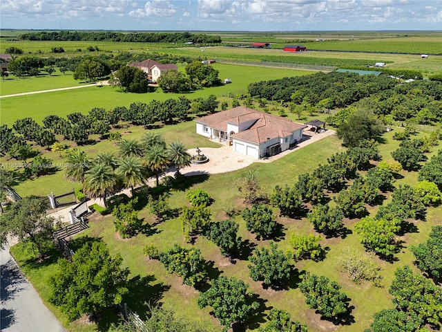 bird's eye view with a rural view