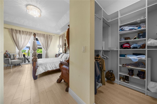 bedroom featuring light wood-type flooring