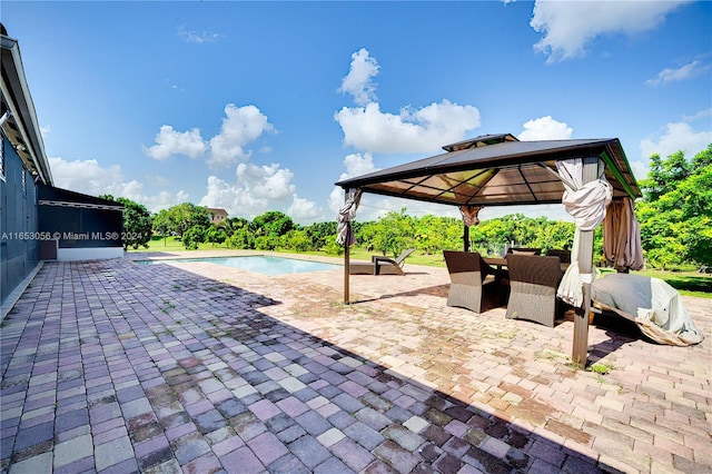 view of patio / terrace with a gazebo