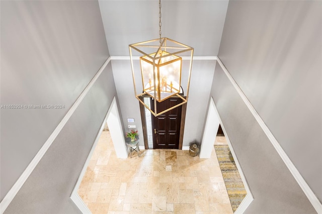 entrance foyer with a towering ceiling