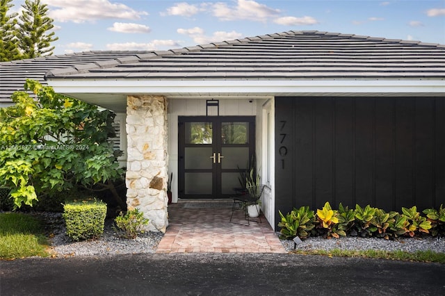 entrance to property with french doors