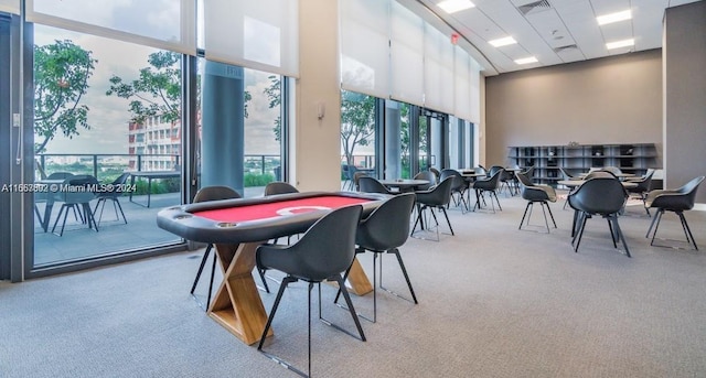 1600 NE 1st Ave Unit 1916, Miami, FL 33132 - recreation room with carpet flooring, visible vents, and a towering ceiling