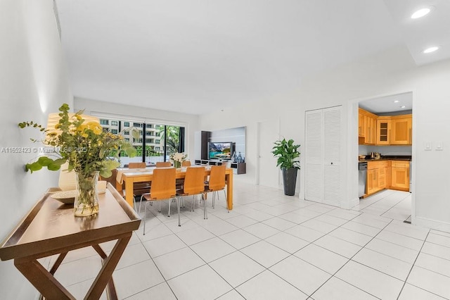 view of tiled dining space