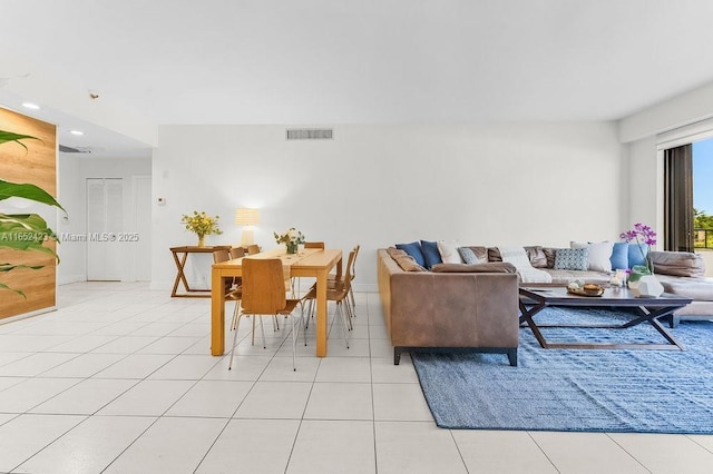 view of tiled living room