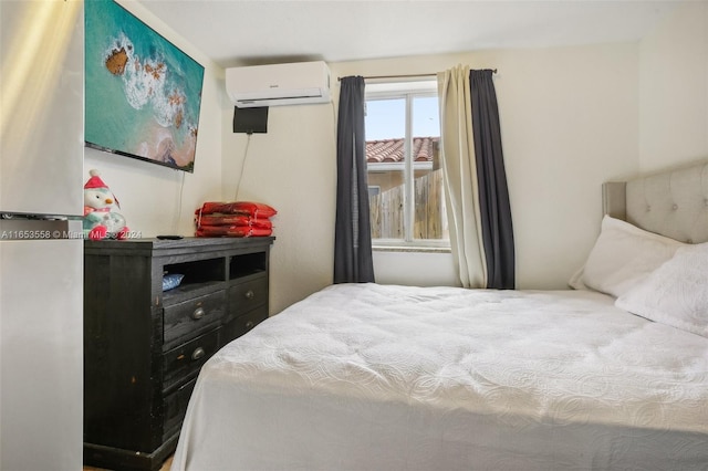 bedroom featuring a wall unit AC