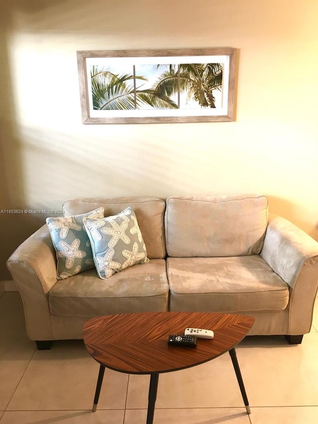 view of tiled living room