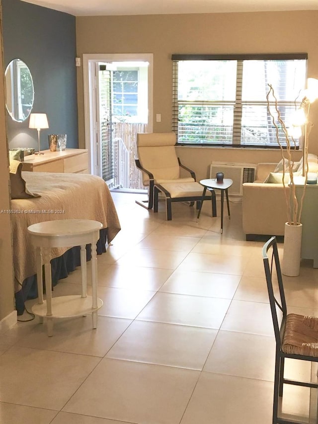 view of tiled living room