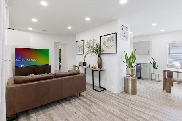 living room featuring light hardwood / wood-style floors