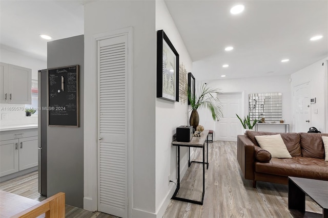 living room featuring light hardwood / wood-style floors