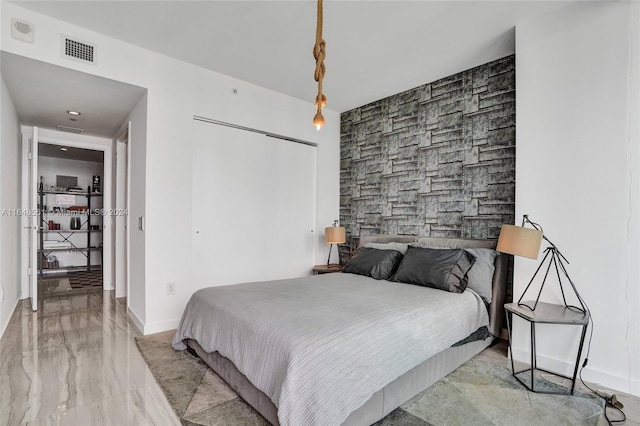 bedroom featuring a closet