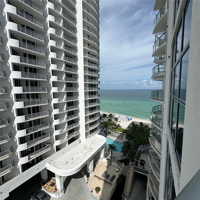 water view featuring a view of the beach