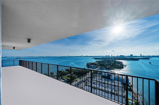 balcony with a water view