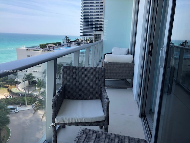 balcony with a water view