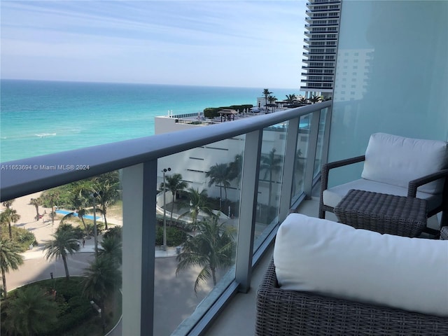 balcony with a water view