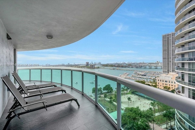 balcony with a water view