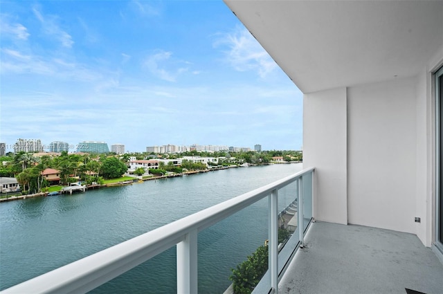 balcony with a water view