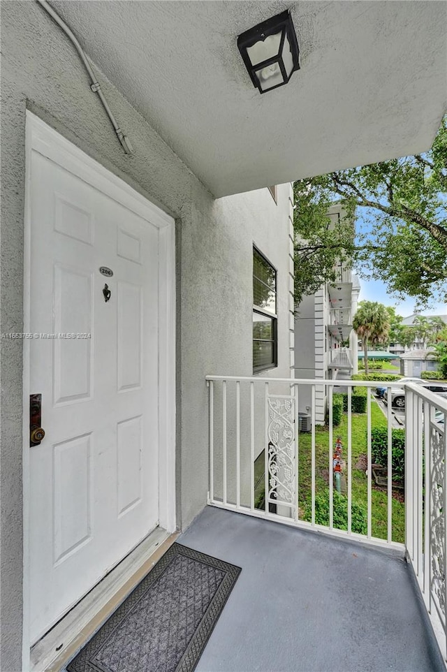 view of doorway to property