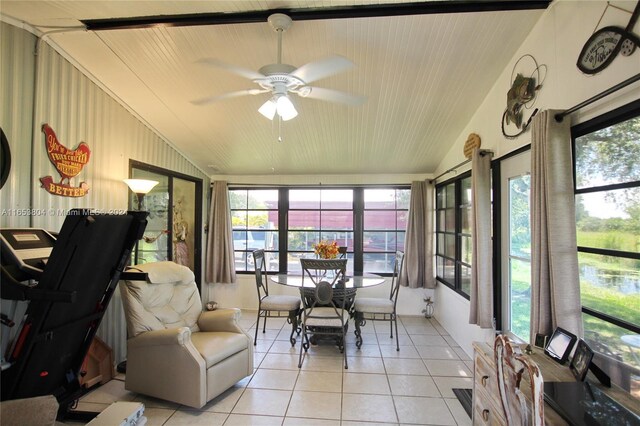 1113 Lissie Ln, Bulkhead Ridge, FL 34974 - sunroom / solarium with tile patterned flooring, plenty of natural light, and lofted ceiling