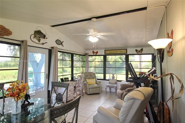1113 Lissie Ln, Bulkhead Ridge, FL 34974 - sunroom with lofted ceiling and tile patterned flooring