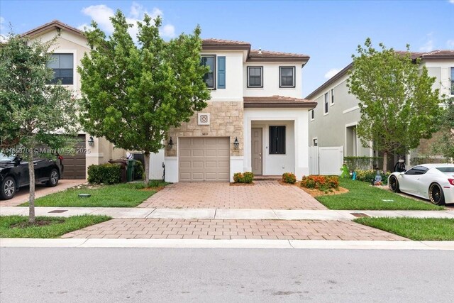 view of front of house with a garage