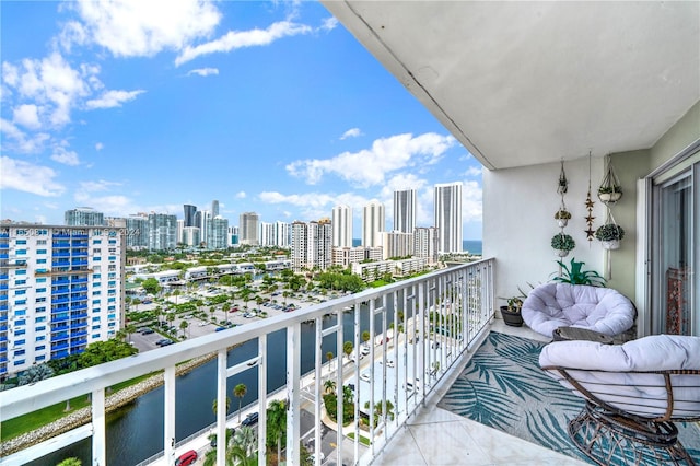 balcony with a water view