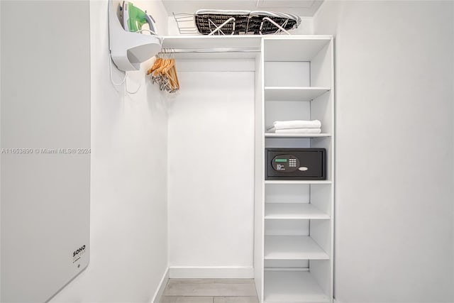 walk in closet featuring light wood-type flooring