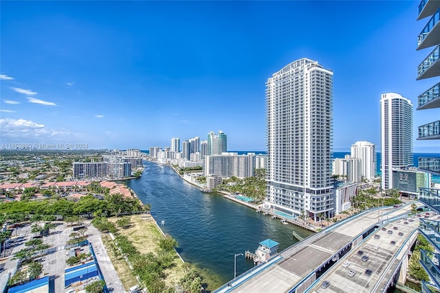 exterior space featuring a water view